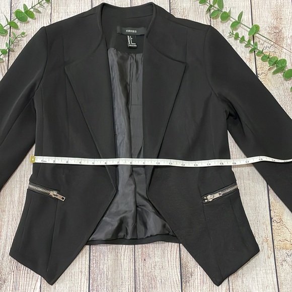 🌸 Clearance! 🌸 Forever21 Black Open Breast Blazer Size S - Picture 8 of 12